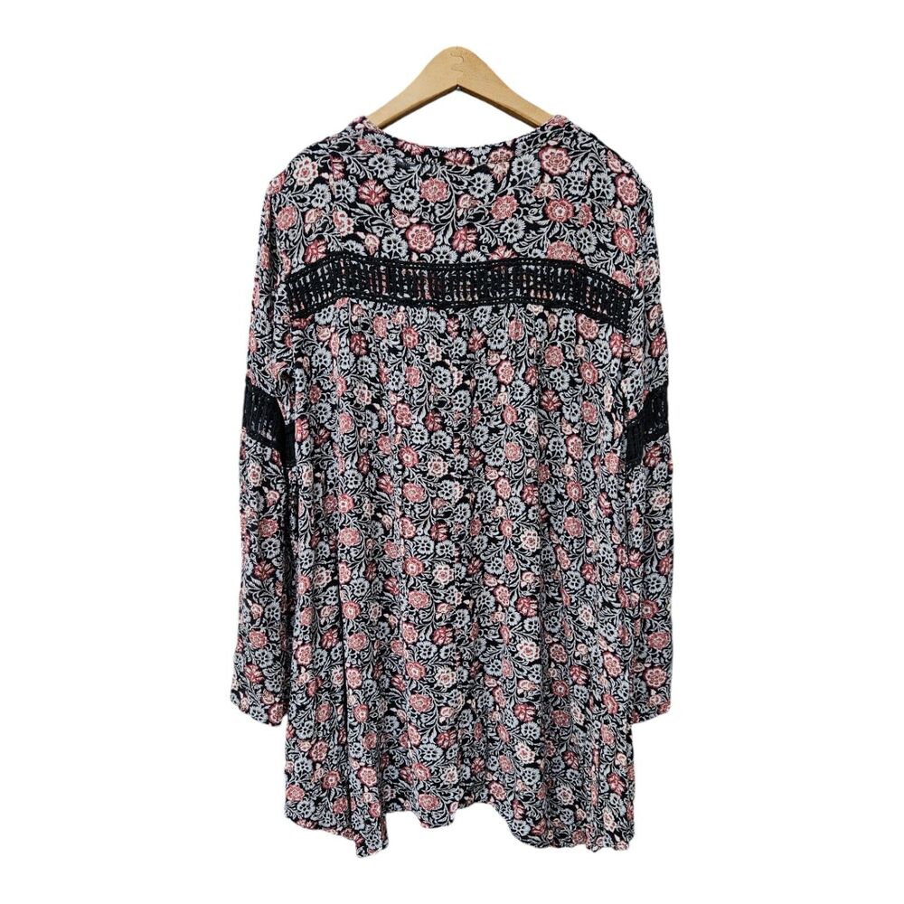 Knox Rose Floral Boho Hippie Mini Dress Womans L Embroidered Bell Whimsygoth - Picture 3 of 8